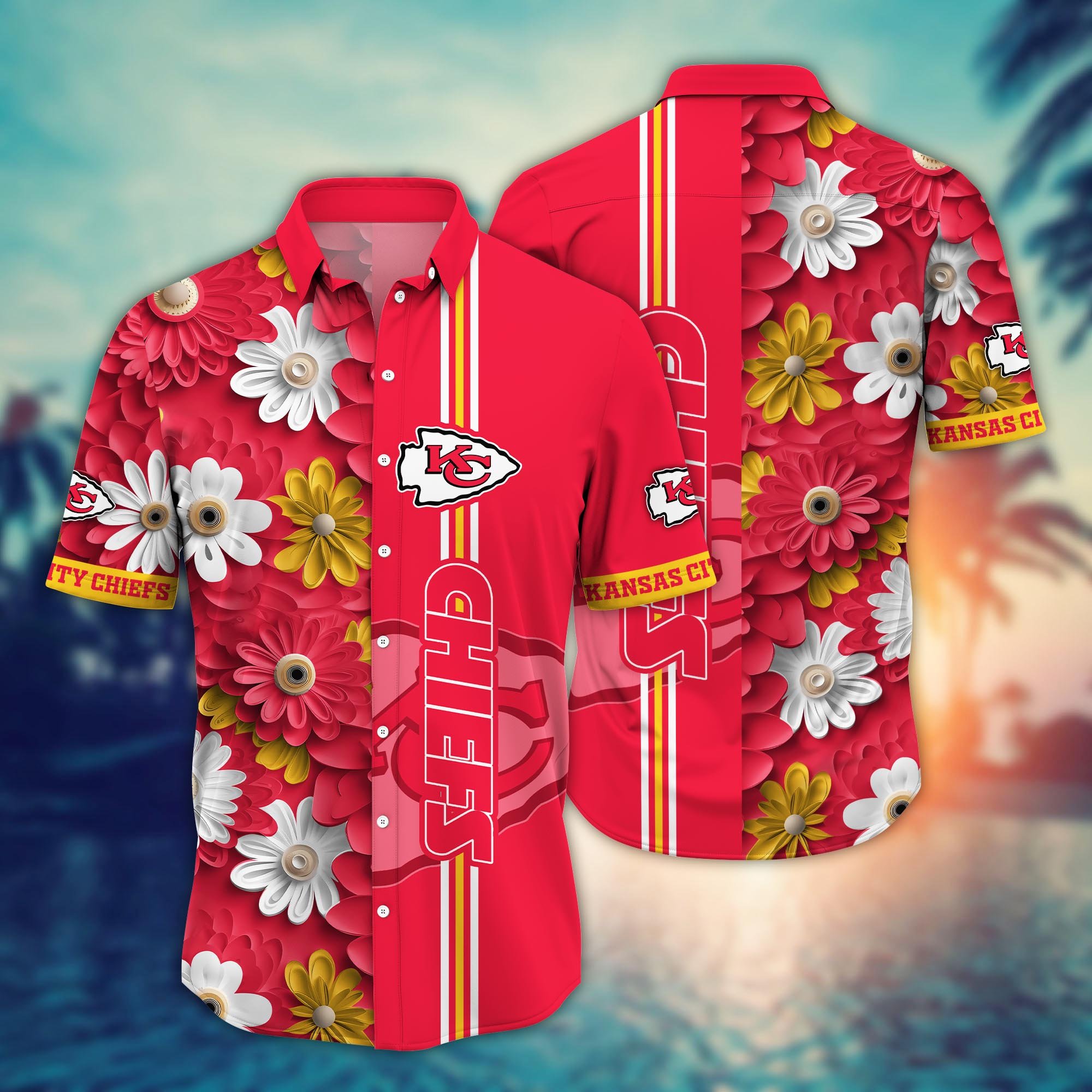 Kansas City Chiefs Flower Hawaii Shirt And Tshirt For Fans, Summer Football Shirts NA49574